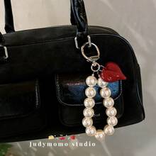 1 pezzo Ciondolo a catena a forma di cuore rosso, braccialetto/cinturino per telefono a forma di cuore rosso, ciondolo a forma di cuore rosso per borsa, catena accessorio delicato con perline fai-da-te, decorazione a forma di cuore per borsa. Una scelta ideale come regalo di San Valentino, regalo di compleanno o decorazione per la casa. - Multicolore - Visualizzare 11