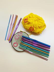 All-In-One Crochet Starter Kit: Includes 14 Aluminum Crochet Hooks (Size 2.0mm-10.0mm), 7pcs Cable Needles, Aluminum Stitch Markers, Red Yarn Scissors, Row Counter, And 10pcs Stitch Markers, Perfect Gift For Crochet Lovers - Multicolor - View 3