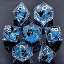 7pcs Resin Dice Set With Sharp Edges, Dungeon & Dragon Dice Set For D&D, RPG - Multicolor - View 16