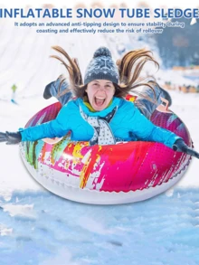 充气雪橇管 - 采用高强度PVC材质，可折叠，充气设计，是滑雪、滑雪度假村娱乐以及圣诞节和新年礼物的理想之选。颜色和款式随机发货。 - 彩色 - 查看 11