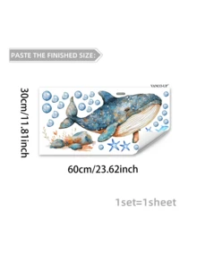 1pc Assorted Simple Ocean Creature, Whale, Floral Creative Wall Sticker, Removable Matte Self-Adhesive Wall Decal For Living Room, Bedroom, Kids Room, Home Decor, Spring Decoration, Gift For Birthday, Graduation - Multicolor - View 10