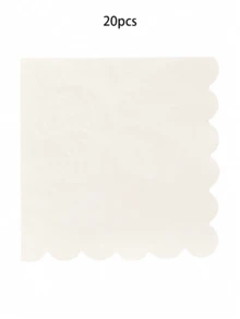 10pcs Ivory Party Supplies Set, Includes Disposable Paper Plates, Cups, Napkins In Cream White, Ivory Tableware Set With Fan-Shaped Plates, Dishes, Napkins And Cups, Disposable Cutlery Set, Suitable For Weddings, Bridal Showers, Baby Showers, Birthdays, Christmas Decorations - Multicolor - View 12