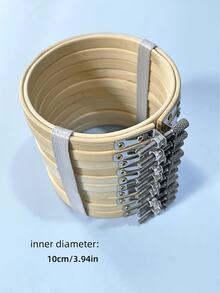 10pcs Bamboo Embroidery Hoops, 8cm/10cm/15cm/20cm