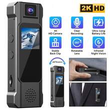 Cámara mini portátil HD 2K Bodycam Grabadora de video digital con infrarrojos, mini cámara para vlogging, cámara corporal grabadora de video portátil, lente de ángulo amplio de 180° giratoria para bicicleta, mascotas, vlogging, reuniones y grabadora de bolsillo - Multicolor - Ver 1