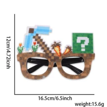 我的世界主题派对装饰套装 - 像素世界眼镜头箍，史蒂夫、艾利克斯，适合生日、万圣节、圣诞派对、圣诞装饰、家居圣诞礼物、圣诞装饰 - 彩色 - 查看 9
