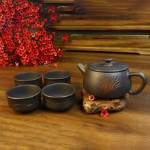 一套紫砂茶壶套装，手工制作紫砂茶具，居家旅行两用茶具，包含1个茶壶和4个客用茶杯，独特的中国风茶具，适合居家使用、招待客人和馈赠亲友。 - 彩色 - 查看 7