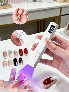 1件手持式UV美甲燈，迷你美甲燈，便攜式LED美甲燈，無線USB充電快速烘乾美甲烘燈，粉色充電式美甲燈，小型便攜電池儲能迷你美甲烘燈 - 彩色 - View 2