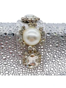 2026新款双面镶钻珍珠手拿包婚礼晚宴包女士派对钱包生日礼物 - 彩色 - 查看 5