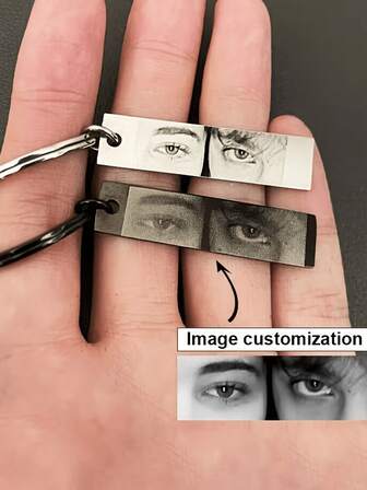 1pc Customized Stainless Steel Keychain, Personalized Eye Design, Suitable For Valentine's Day, Anniversary And Other Special Occasions, Valentine's Day Gift