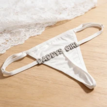 Custom Thong G-Strings With Charms Name Personalized Charm Thong With Any Name Custom Thong Couple Gift Fashionable, Colorful, Funny Unique, Customized Finds Gift, Personalized Gifts For Women, Lingerie, Winter Fashion, Panties, Underwear, Thongs Ideal Gifts For Her Family, Friends, For Winter, For Fall/Autumn, For Holiday, Rave,Chic Autumn,Enchanted Romance Gown,Bridallingerie - 白色 - 查看 1