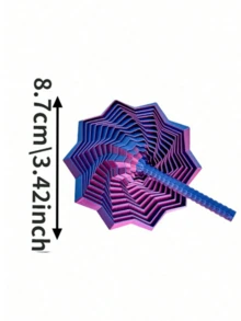 1个3D打印减压星形光学错觉折叠拼图玩具，多边形胡萝卜塔螺旋3D桌面摆件，适合青少年 - 彩色 - 查看 5