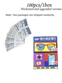 100/300片装眼镜清洁湿巾，镜片清洁湿巾，眼镜清洁湿巾，眼镜清洁剂，镜片湿巾，眼镜湿巾，眼镜清洁湿巾，镜片清洁湿巾，屏幕湿巾，眼镜旅行护理清洁湿巾，清洁湿巾（两种款式随机包装）