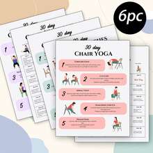 3/6 Creative Yoga Fitness Training Plan - 30 Days Chair Exercise Package - Multicolor - View 11
