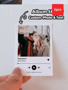 1-6pcs Custom Stickers, Personalized Music Icon Stickers, Photo Stickers, Custom Name Stickers, Waterproof Vinyl Decals - Multicolor 2 - View 11