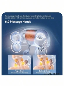 LEVIATECH Shoulder & Neck Massager Shawl, Electric Vibrating Trapezius Muscle Massage Device, Gift For Parents&Men&Women, Kneading Neck & Shoulder Massager - Rechargeable - View 9