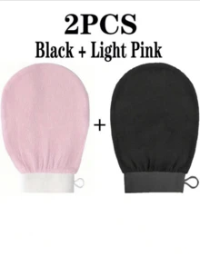 1pc Exfoliating Body Scrub Gloves, Double-Sided Body Cleaning Towel For Spa, Massage And Body Scrubbing, Suitable For Dead Skin Removal, Includes Multi-Color Deep Cleansing Bath Towel - Multicolor - View 3