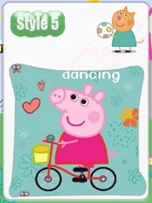 Conjunto de Almofada de Pelúcia com Tema de Desenho Animado Peppa Pig e George como Presente de Aniversário - Multicolorido - Visão 8