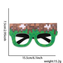 我的世界主题派对装饰套装 - 像素世界眼镜头箍，史蒂夫、艾利克斯，适合生日、万圣节、圣诞派对、圣诞装饰、家居圣诞礼物、圣诞装饰 - 彩色 - 查看 10