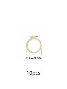 10pcs Bamboo Style Plastic Embroidery Hoops (7.5cm/12cm/16cm/20cm) / Embroidery Hoops / Double Ring Decor Hoops - Apricot - View 8