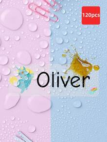 1/60/120/240pcs Customized Name Labels, Personalized Text Stickers, Cute Animal Pattern Waterproof Oil-Proof Transparent Labels, Perfect For Back To School, Lunch Boxes, Personal Items, Also Suitable For Tea Rooms, Home Gardens, Offices, Multi-Functional Decoration, Exquisite And Fashionable - Blue and White - View 24