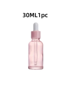 1/5pcs 10/20/30ml Reusable Pink Glass Dropper Bottles, Suitable For Travel And Home Use