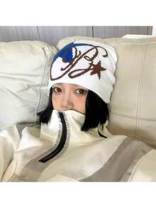 Y2K Fashion Knit Hat, Streetwear Cycling Gift, Great Choice, Star & Bohemian Acrylic Knit Hat, All Season - A - View 13