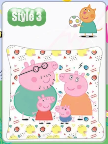 Conjunto de Almofada de Pelúcia com Tema de Desenho Animado Peppa Pig e George como Presente de Aniversário - Multicolorido - Visão 6