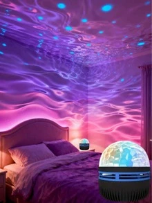 1PC Aurora Projector With LED Night Light, Featuring USB Interface - Variable Color, Romantic Starry Sky Projection Lamp, Suitable For Bedrooms, Modern Design, Remote Control Weddings And Unique Festival Decorations. - ánh sáng đa sắc - Xem 5