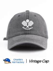 1 Pieza Gorra de béisbol estilo vintage lavada con estampado de pickleball, clásica y casual con sudadera suave, ajustable, ligera y con protección solar, versátil para partido de pickleball, deportes al aire libre, uso diario, fiestas y vacaciones, regalo perfecto para familias y amigos - Jugador de pickleball - Ver 7