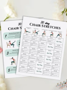 3/6 Creative Yoga Fitness Training Plan - 30 Days Chair Exercise Package - Multicolor - View 7