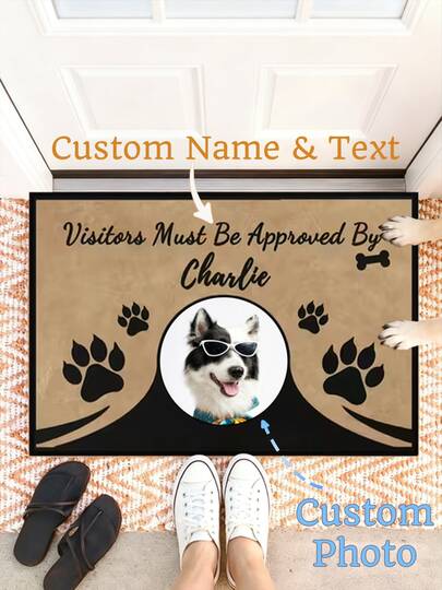 Customized Family & Pet Name Welcome Mat | Customized Name Doormat | Welcome Mat | Housewarming Gift | Pet Lover Gift | New Home Closing Gift. Customized Footprint Family & Pet Name Doormat, Customized Doormat, Pet Owner Gift, Doormat, Housewarming Gift, Personalized Doormat, Welcome Mat