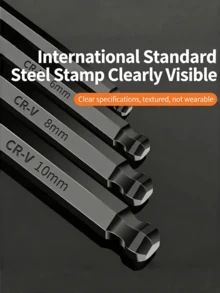 9件套高硬度长臂内六角扳手套装，内六角扳手和螺丝刀组合工具套装 – 便携式汽车维修和家用手动工具，男士理想礼物 - S2 - 查看 7