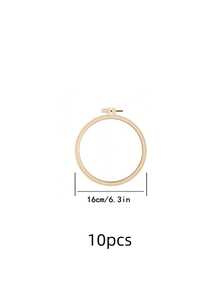 10pcs Bamboo Style Plastic Embroidery Hoops (7.5cm/12cm/16cm/20cm) / Embroidery Hoops / Double Ring Decor Hoops - Apricot - View 6