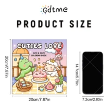 GDTME 1 "Lovely Love" Coloring Book, 24 Thick Inner Pages, Suitable For Beginners, Size 7.87*7.87 Inches, Clear And Clean Patterns, Relax The Mind, Great Gift, Adult Coloring Book, Essential Painting Book For Home. Helps Relieve Stress, Suitable For Stationery And Learning Supplies. - 353 - View 2