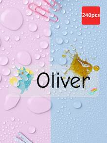 1/60/120/240pcs Customized Name Labels, Personalized Text Stickers, Cute Animal Pattern Waterproof Oil-Proof Transparent Labels, Perfect For Back To School, Lunch Boxes, Personal Items, Also Suitable For Tea Rooms, Home Gardens, Offices, Multi-Functional Decoration, Exquisite And Fashionable - Blue and White - View 21