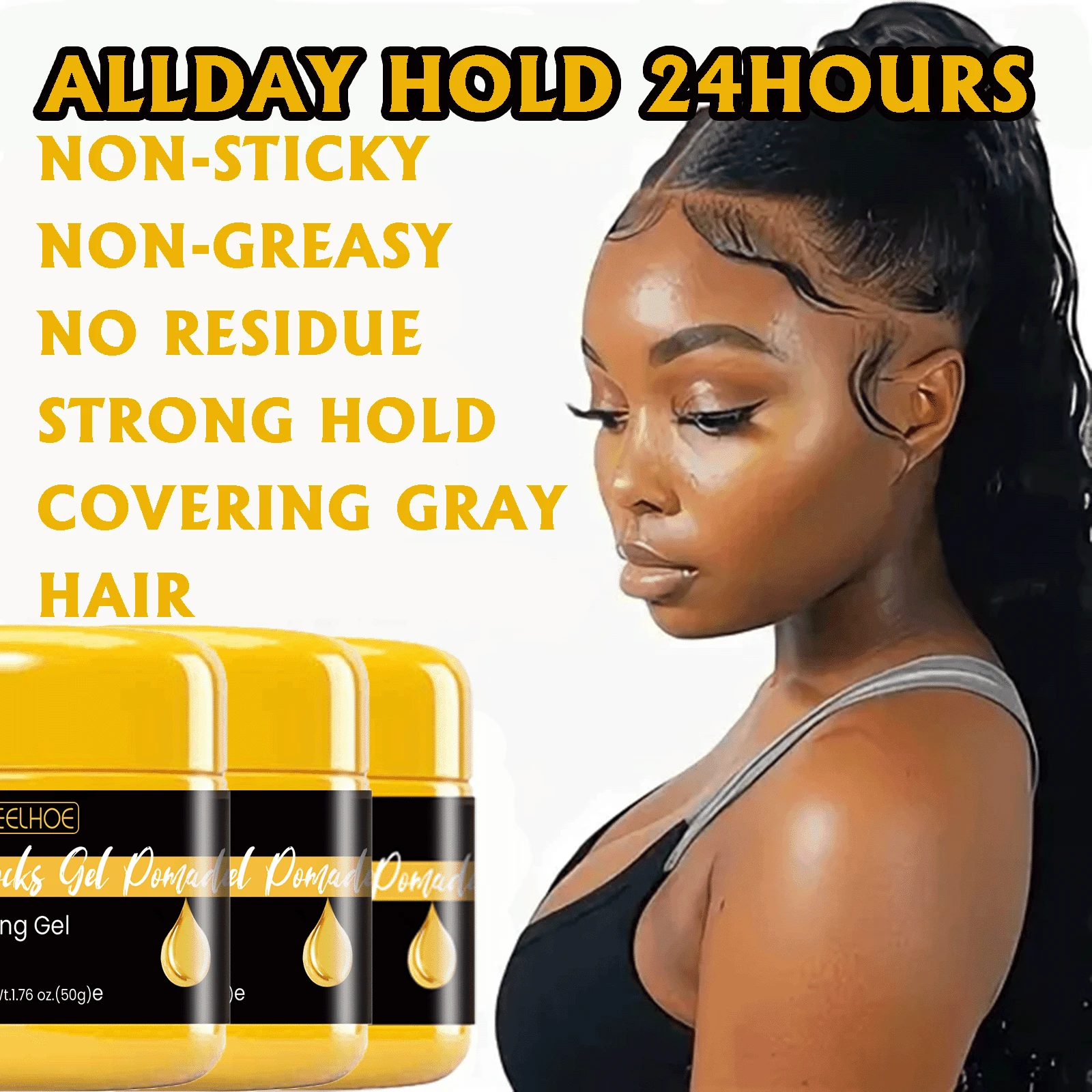 Instant Hold Intense Moisturizing Hair Gel 50g, With Castor Oil Extracts For Instant Styling, Non-Greasy And Refreshing, Say Goodbye To Split Ends, Long-Lasting Hold Up To 72 Hours, Fresh Scent, Effortlessly Create Natural Voluminous Hairstyles, One Bottle Solves Multiple Hair Issues, Suitable For Daily Hair Care - 旅行裝 - 查看 1