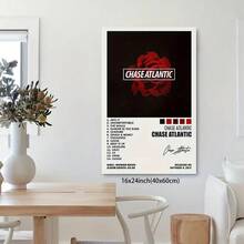 1 件无框 Chase Atlantic 专辑封面帆布海报，优雅帆布艺术品，卧室家居装饰墙画 - 彩色 - 查看 3