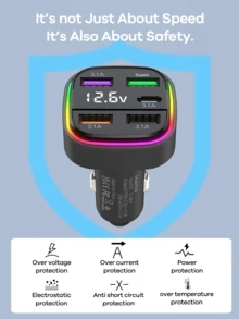 REMAX USB C Bluetooth Adapter For Car, PD Fast Charger With 5 Charging Port, Road Trip Essentials Cigarette Lighter Car Travel Essentials For Long Trips, Car Accessories, Super Practical Car Stuff - K34 - Xem 10