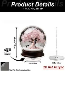 2D Flat, Rotating Acrylic Snow Globe Wedding/Valentine's Decoration, Acrylic Globe With Couple Figurine- Quiet Rotating Winter Scene Night Sky, Elegant Village Ornament For Home/Office Desk, Twinkling Snow Globe Decorations For Holiday Tabletop Display ( & S), Lightweight Holiday Plaque For Year-Round Decorative Sign, 2D Flat, Ideal Gift For Home Decoration, Valentine's Day, Easter, Halloween, Graduation Ceremonies, And Home Decor - Multicolor - View 9