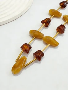 1pc Acrylic Beaded Long Necklace, Suitable For Women To Wear To Parties Or Daily