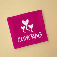 1条30*30厘米超柔软刺绣字母趣味面巾，适合送给男友、蜜月礼物、感恩节礼物、圣诞节礼物、情人节礼物、伴侣生日礼物、结婚纪念日礼物、交换礼物、恶搞礼物