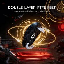 ATTACK SHARK MAMBASNAKE M2 三模式游戏鼠标，PAW3395PRO 40,000 DPI 传感器，博通 BK52820 芯片，41 克超轻碳纤维材质，1 亿次寿命欧姆龙微动开关，1000Hz 轮询率 - 彩色 - 查看 5