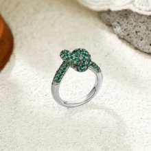 VKHK 1pc Glamorous Rhinestone Decor Knotted Ring, Suitable For Women's Daily And Wedding Wear, Valentine's Day Gift - Multicolor - View 10