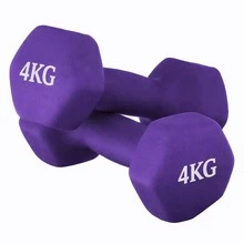 2piezas Mancuernas Pesas para Hacer Ejercicio Gym y Casa 1/2/3/4/5/6KG Mancuernas - Morado - Ver 1