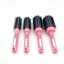 彩色圆筒梳、陶瓷铝管梳、卷发梳、沙龙卷发刷、尼龙猪鬃造型梳、卷发卷发刷、内卷蓬松卷发梳、耐热铝管卷发梳、耐热尼龙圆筒梳 - 彩色 - 查看 2