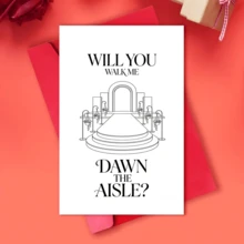 1 pieza Tarjeta de boda "¿Me acompañarás al altar?", invitaciones de boda personalizadas para ocasiones especiales - Multicolor - Ver 13