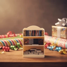 1:12 Scale Mini Collectible Bookshelf (With 60 Mini Books) - Compact Plastic Display Rack With Multiple Compartments, Ideal For Mini Novels, Indoor/Outdoor Decor, White, Collectable Display Rack | Plastic Structure - Multicolor - View 2