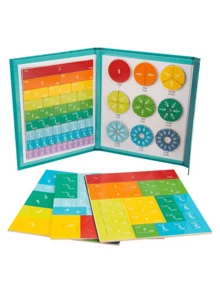 Magnetic Fraction Tile Board - Interactive Circle Math Counting Game For Teens, STEM Learning Aid And Exploration Tool - Multicolor - View 12