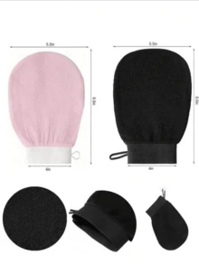 1pc Exfoliating Body Scrub Gloves, Double-Sided Body Cleaning Towel For Spa, Massage And Body Scrubbing, Suitable For Dead Skin Removal, Includes Multi-Color Deep Cleansing Bath Towel - Multicolor - View 5