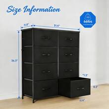 Tall 8 Spacious Fabric Drawer Storage Unit - Multi-Functional Storage Organizer With Durable Steel Frame & Smooth Wooden Top, Space-Saving Chest With Removable Fabric Bins, Multi-Use For Bedroom Closets, Entryway Nooks, Home Living Areas & Dorm Rooms, Family-Friendly & Student-Approved For Storing Clothes, Toys, Accessories & Daily Essentials, Compact Design Perfect For Small Bedrooms, Tiny Dorms & Narrow Entryways, Sturdy Fabric Storage Tower With Reinforced Edges, Wooden Top Organizer For Displaying Decor Or Toiletries, Heavy-Duty Steel Structure For Stable Support, Dual-Purpose Home Decor Piece & Practical Storage Solution, Soft Fabric Drawers With Sturdy Bases, Easy-To-Assemble Tall Storage Unit For Instant Organization, Versatile Chest Suitable For All Living Spaces, Durable Build For Long-Term Home & Dorm Use - 白色 - 查看 8